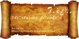 Tótfalusi Árpád névjegykártya