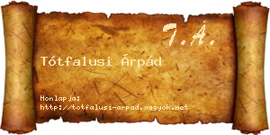 Tótfalusi Árpád névjegykártya