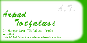arpad totfalusi business card
