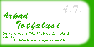 arpad totfalusi business card